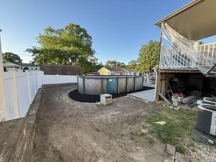 Yard Regrading Around New Pool Install - North Bay Landscape & Design Ocean County NJ